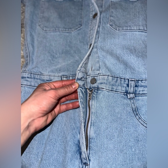 Denim Jumpsuit in Vintage Wash - Picture 2 of 9